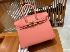 Hermes Powder Pink Togo Leather Rose Gold Hardware Birkin Bag With Dust Bag & OG Box (BK25 Powder Pink)