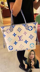 Louis Vuitton On The Go Medium Tote With Dust Bag (M22868 Blue)