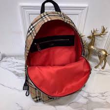 Burberry Nylon Check TB Logo Rucksack Unisex Backpack Rare Plaid With Dust Bag B8890 Black