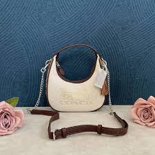 Coach Carmen Shoulder Bag Beige With OG Box Dust Bag