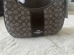 Coach Carmen Shoulder Bag With OG Box Dust Bag 681214 Brown Cloth