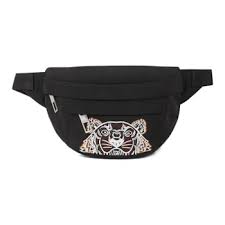 Kenzo Waist Nylon Pouch Track Belt Bag Signature With Dust Bag (K131 Black Purple)