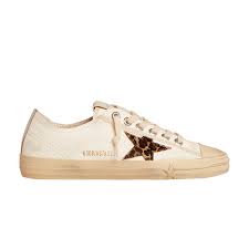 Golden Goose V-star Ltd In Nappa With Pony Skin star And Silver Heel Tab
