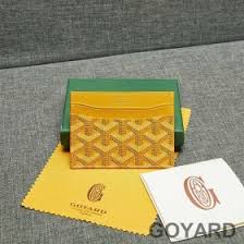 Goyard Saint Sulpice Card Holder Wallet With Dust & OG Box Yellow 9636