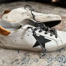 Golden goose Men’s Ball Star with grey black star and brown leather heel tab