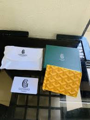 Goyard Saint Sulpice Card Holder Wallet With Dust & OG Box Yellow 9636