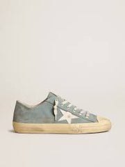 Golden goose V-Star in silver-blue suede with white leather star