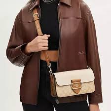 Coach Morgan 27 Shoulder Bag With OG Box & Dust Bag (5710 Apricot Khakhi)