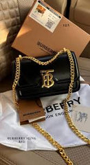 Burberry TB CalfSkin Black Sling With OriginalBox
