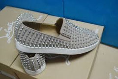 Christian Louboutin Spikes Slipons Silver Premium