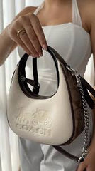 Coach Carmen Shoulder Bag Beige With OG Box Dust Bag