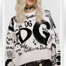 DOLCE GABBANA SPRAY PAINT PREMIUM FULL SLEEVES SWEATER FOR WOMENS