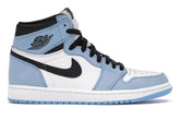 NIKE AIR JORDAN 1 HIGH WHITE UNIVERSITY BLUE BLACK