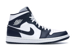 NIKE AIR JORDAN 1 MID WHITE METALLIC GOLD OBSIDIAN