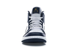 NIKE AIR JORDAN 1 MID WHITE METALLIC GOLD OBSIDIAN
