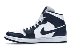 NIKE AIR JORDAN 1 MID WHITE METALLIC GOLD OBSIDIAN