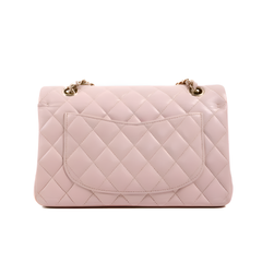 Chanel Classic Flap Pink Medium Lambskin With OG Box & Dust Bag 1119 Pink Gold