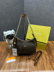 Michael Kors MK Jet Set Small Logo Pochette With Shoulder Strap With OG Box & Dust Bag 22317 Coffee Brown