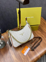 Michael Kors MK Jet Set Small Logo Pochette With Shoulder Strap With OG Box & Dust Bag. 22317 Beige Brown