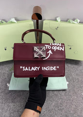 Off-White Leather Salary Inside Jitney 1.4 Shoulder Bag (Cherry Red 88534)