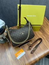 Michael Kors MK Jet Set Small Logo Pochette With Shoulder Strap With OG Box & Dust Bag 22317 Coffee Brown
