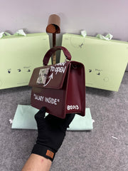 Off-White Leather Salary Inside Jitney 1.4 Shoulder Bag (Cherry Red 88534)