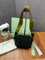 Off-White Binder Nylon Small Crossbody With OG Box & Dust Bag & 239 Black Black