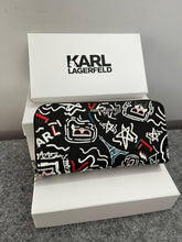 Karl Lagerfeld Dual Zip 76 Wallet With Original Box Dust Cover & Brand Paper KS016 Black