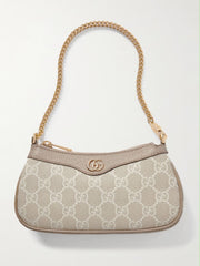 Gucci Ophidia Mini GG Canvas Chain Shoulder Bag With OG Box & Dust Bag 88333 Beige