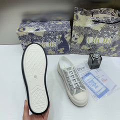 WMN Dior White Grey Oblique Canvas Walk'n'Dior Sneakers For Her