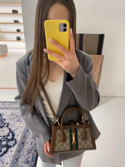 Gucci Jackie 1961 Small Web GG Supreme CanvasTote Bag With OG Box Dust Cover & Carry Bag 649015