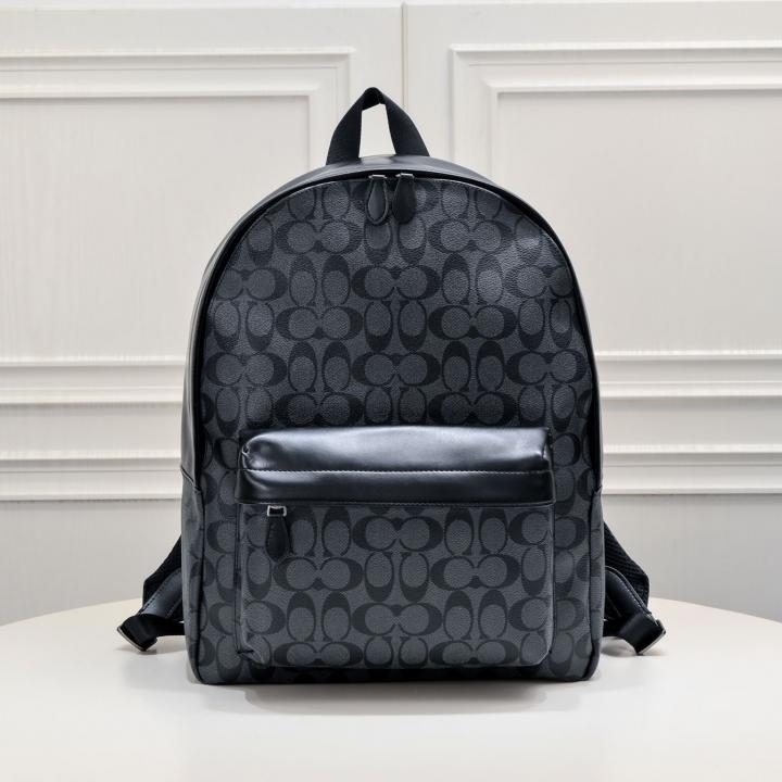 Coach Houston Backpack 55398 Black Flower Signature Canvas With Dust Cover Carry Bag