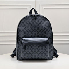 Coach Houston Backpack 55398 Black Flower Signature Canvas With Dust Cover Carry Bag
