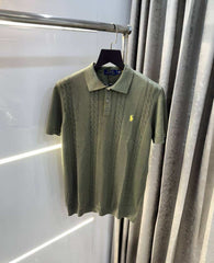 ralpH LaU·ren  Olive Green Premium Knitted Polo T-Shirt