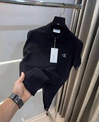 Calvin Klei n Black Embroidery Logo Premium Polo T-Shirt