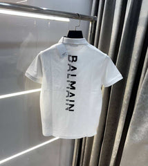 Balmai n Paris White Back Logo Work Imported Polo T-Shirt