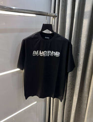 Bluorn g Black Emboss!ed Print Imported Oversized T-Shirt
