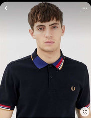 Fredperry Black Embroidery Logo Premium Polo T-Shirt