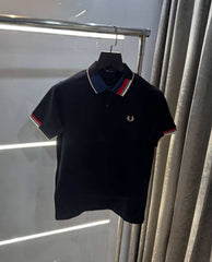 Fredperry Black Embroidery Logo Premium Polo T-Shirt