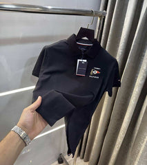 Tomm y Hilfiger Black Logo Work Premium Polo T-Shirt
