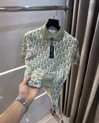 Christian Dio r Green Knitted Imported Polo T-Shirt