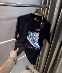 Nik e Black Sneaker Series Imported Oversized T-Shirt