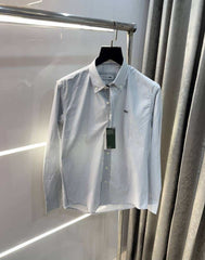 Lacost e Grey Small Checks Embroidery Logo Premium Shirt