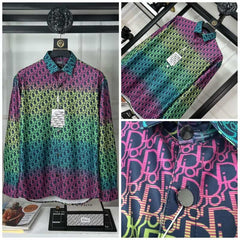Christian Dio_r Monogram Print Imported Shirt With Premium Farfetch Box Packing