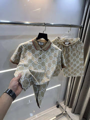 Gucc i Beige Monogar m Print Premium Cord Set