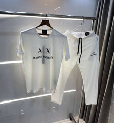 Arman i Exchange White Logo Print Imported Tracksuit With Carry Bag