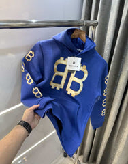 Balenciag a Blue Printed Imported Premium Hoodie