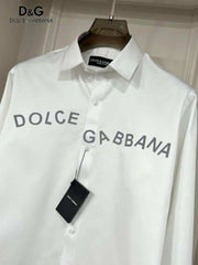 Dolce &Gabbana White Reflective Logo Shirt With Premium Box Packing