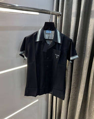 Prad a Milano Black Printed Imported Half Shirt