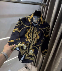 Versac e Couture Black Printed Imported Full Sleeves Shirt